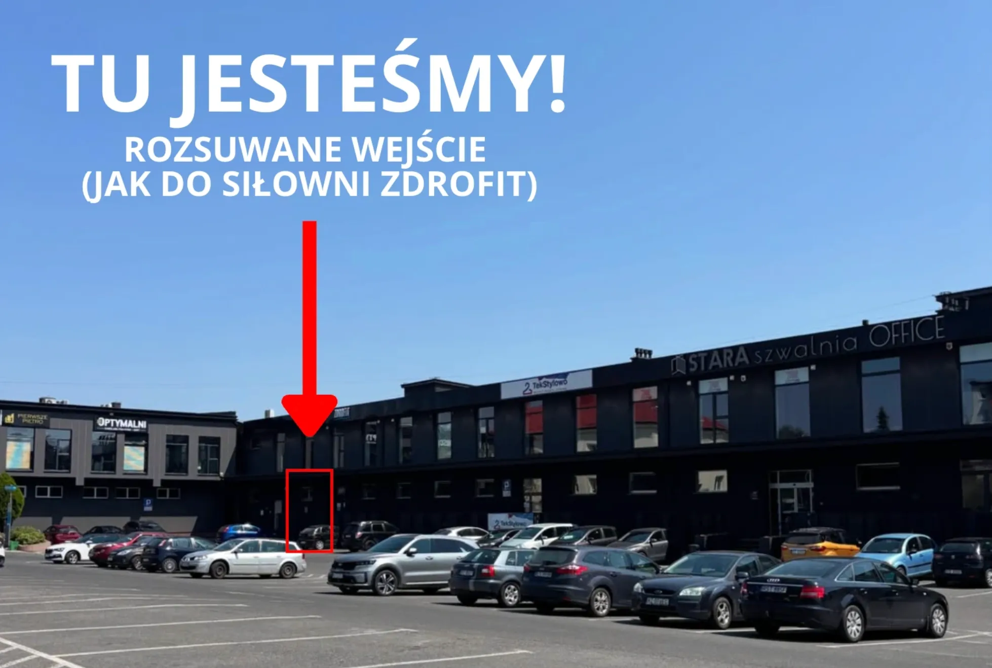 Wejście do klubu Strefa Uderzeń przy Al. Okulickiego 12 w Rzeszowie